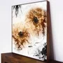 Quadro Decorativo Arte Moderna Abstrata Dourada Radiante Decoração Luxuosa 120x120 cm