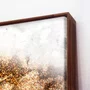 Quadro Decorativo Arte Moderna Abstrata Dourada Radiante Decoração Luxuosa 120x120 cm