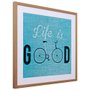 Quadro Decorativo com Bicicleta e Frase Life is Good 60x60cm