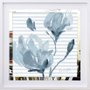 Quadro Decorativo com Espelho Arte Floral Flores Azuis 50x50 cm