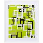 Quadro Decorativo com Impressão Personalizada Retângulos em Fundo Verde 50x60cm