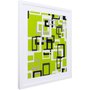 Quadro Decorativo com Impressão Personalizada Retângulos em Fundo Verde 50x60cm