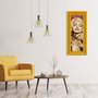 Quadro Decorativo com Moldura Amarela Retrô Marilyn Monroe 50x110cm