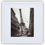 Quadro Decorativo com Moldura Branca Paris França Torre Eiffel 70x70cm