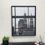 Quadro Decorativo com Moldura Chanfrada Paisagem Urbana em Preto e Branco - Escolha o Tamanho