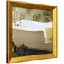 Quadro Decorativo com Moldura Dourada Banheira Branca 30x30cm