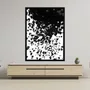 Quadro Decorativo com Moldura Preta Arte Abstrata em Preto e Branco
