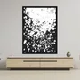 Quadro Decorativo com Moldura Preta Arte Abstrata em Preto e Branco II
