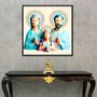 Quadro Decorativo com Moldura Preta Arte Moderna Geométrica Colorida Família Divina