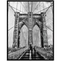Quadro Decorativo com Moldura Preta Ponte do Brooklyn em Nova Iorque 100x130cm