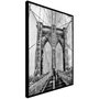 Quadro Decorativo com Moldura Preta Ponte do Brooklyn em Nova Iorque 100x130cm