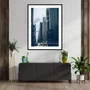 Quadro Decorativo com Moldura Preta Prédios na Cidade de Nova Iorque