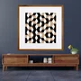 Quadro Decorativo com Moldura Rústica Arte Geométrica Colorida 70x70cm