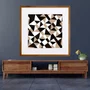 Quadro Decorativo com Moldura Rústica Arte Geométrica Colorida II 70x70cm