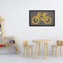 Quadro Decorativo Criativo Bicicleta Amarela 50x30cm
