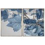 Quadro Decorativo Díptico Folhas de Outono Azul 120x80 cm