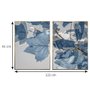 Quadro Decorativo Díptico Folhas de Outono Azul 120x80 cm
