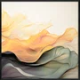 Quadro Decorativo Elegância Abstrata: Movimento de Ondas e Cores com Moldura e Vidro