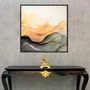 Quadro Decorativo Elegância Abstrata: Movimento de Ondas e Cores com Moldura e Vidro