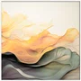 Quadro Decorativo Elegância Abstrata: Movimento de Ondas e Cores com Moldura e Vidro