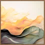 Quadro Decorativo Elegância Abstrata: Movimento de Ondas e Cores com Moldura e Vidro