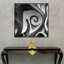 Quadro Decorativo em Espiral com Tons de Cinza Arte Moderna com Moldura e Vidro