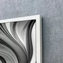 Quadro Decorativo em Espiral com Tons de Cinza Arte Moderna com Moldura e Vidro