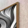 Quadro Decorativo em Espiral com Tons de Cinza Arte Moderna com Moldura e Vidro