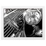 Quadro Decorativo em Preto e Branco Carro Dodge Antigo 40x30cm