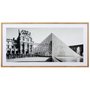 Quadro Decorativo em Preto e Branco Museu do Louvre em Paris na França 100x50cm
