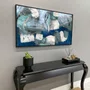 Quadro Decorativo em Tela Canvas Abstrato Colorido com Moldura Preta Moderna