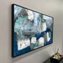 Quadro Decorativo em Tela Canvas Abstrato Colorido com Moldura Preta Moderna