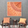 Quadro Decorativo Estilo Arte Artesanal em Fibras Naturais com Moldura e Vidro