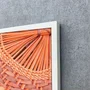 Quadro Decorativo Estilo Arte Artesanal em Fibras Naturais com Moldura e Vidro