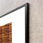 Quadro Decorativo Estilo Vime Entrelaçado Rústico Tons Amadeirados com Moldura e Vidro