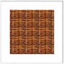 Quadro Decorativo Estilo Vime Entrelaçado Rústico Tons Amadeirados com Moldura e Vidro