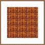 Quadro Decorativo Estilo Vime Entrelaçado Rústico Tons Amadeirados com Moldura e Vidro