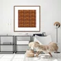 Quadro Decorativo Estilo Vime Entrelaçado Rústico Tons Amadeirados com Moldura e Vidro