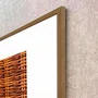 Quadro Decorativo Estilo Vime Entrelaçado Rústico Tons Amadeirados com Moldura e Vidro
