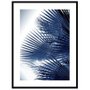 Quadro Decorativo Floral Folhas Azuis de Palmeira 90x120cm