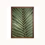 Quadro Decorativo Folha de Palmeira com Moldura Chanfrada Amadeirada 95x145 cm
