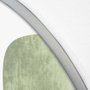 Quadro Decorativo Formato Canoa Arte Abstrata com Tons Verdes em MDF Prata