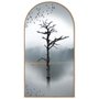 Quadro Decorativo Formato Janela com Moldura em Madeira Freijó de Galhos Secos  Preto e Branco