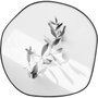Quadro Decorativo Formato Orgânico com Flores Preto e Branco com Moldura MDF Preto
