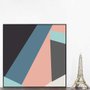 Quadro Decorativo Geométrico Arte Moderna Colorida 70x70 cm