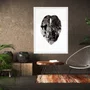 Quadro Decorativo Minimalista com Moldura Branca Folha em Preto e Branco 50x70cm