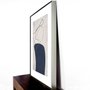 Quadro Decorativo Moderno Arte Abstrata com Moldura Prata Envelhecida 70x90 cm