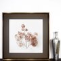 Quadro Decorativo Moderno Folhas e Flores em Linhas 80x80 cm