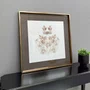 Quadro Decorativo Moderno Ilustrativo Folhas e Flores em Linhas 80x80 cm