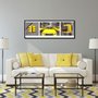 Quadro Decorativo New York Imagem com Destaques Amarelos 90x30cm